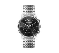 Emporio Armani Herrenchronograph AR11772 – Edelstahl, rundes schwarzes Zifferblatt, silber