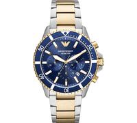 Emporio Armani Chronograph Edelstahl bicolor, blau Herren
