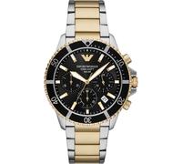 Chronograph EMPORIO ARMANI, edelstahlfarben, gelbgoldfarben, Armbanduhren, Herren, Armbanduhr, Solar, Herrenuhr, Edelstahlarmband, analog, Tag (97357722-0) edelstahlfarben, gelbgoldfarben