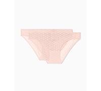 Emporio Armani Damen Allover Eagle Mesh 2-Pack Slip, Pink, L, Rose, L