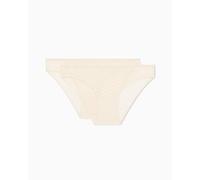 Emporio Armani Damen Allover Eagle Mesh 2-Pack Slip, Weiß, L, weiß, L
