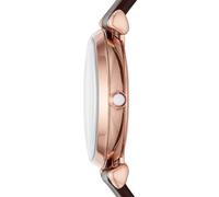 Emporio Armani Uhr für Damen , Zweizeiger Uhrwerk, 32mm Rose Gold Edelstahlgehäuse mit einem Lederarmband, AR11269