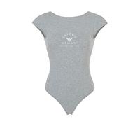 EMPORIO ARMANI Damen-Body aus Stretch-Baumwolle mit ikonischem Band mit Logo, HELLGRAU MELANGE, L
