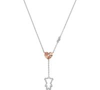 Kette mit Anhänger EMPORIO ARMANI "Schmuck Geschenk Silber 925 Teddy Herz, EG3620040", rosa (silberfarben, roségoldfarben, kristallweiß), Halsketten, Damen, Silber 925 (Sterlingsilber), L: 45cm B: 1mm