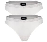 Emporio Armani Damen Emporio Armani Women's 2-pack Essential Studs Logo Brazilian Briefs, Pale Cream, S EU