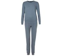 Emporio Armani Damen Essential Studs Logo Long Pajamas Pyjama-Set, Tempesta,