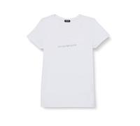 Emporio Armani Damen Essential Studs Logo V-Ausschnitt T-Shirt, Weiß, M