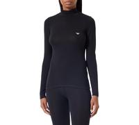 Emporio Armani Damen Fluid Viskose Turtleneck T-Shirt, Schwarz, M