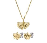 Emporio Armani Damen Goldfarbener Messing Halskette und Ohrringe, Set