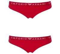 Emporio Armani Damen Iconic Logoband 2-Pack Brief Slip, Rosso LACCA, S