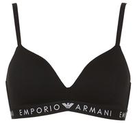 Emporio Armani Damen Iconic Logoband Padded Triangle Bra Gepolsterter BH, Nero, XS