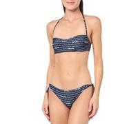 Emporio Armani Damen Logomania Band & Bow Brazilian Bikini Set, Marine/Bianco (Bluestone), S
