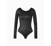 Emporio Armani Damen Lurex Langarm Body Schwarz L, Schwarz, L