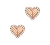 Emporio Armani Damen Ohrringe aus Edelstahl oder Halbedelsteinen mit Push-Back-Verschluss, Glänzendes Roségold