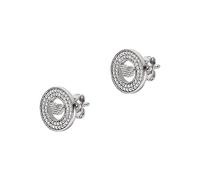 Emporio Armani Damen Ohrringe aus Edelstahl oder Halbedelsteinen mit Push-Back-Verschluss, Grau und Weiß