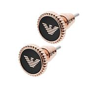 Emporio Armani Damen Ohrringe aus Edelstahl oder Halbedelsteinen mit Push-Back-Verschluss, Schwarz