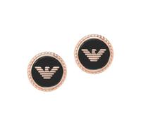 Emporio Armani Damen Ohrringe aus Edelstahl oder Halbedelsteinen mit Push-Back-Verschluss, Schwarz