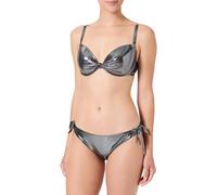 EMPORIO ARMANI Damen Push Up Bikini-Set, Schwarze Mikrofolien-Punkte, S