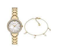 Emporio Armani Damen-Quarz-Dreizeigeruhr und Schmuck-Set
