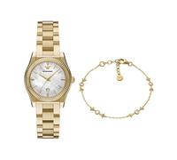 Emporio Armani Damen-Quarz-Dreizeigeruhr und Schmuck-Set