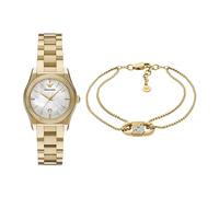 Emporio Armani Damen-Quarz-Dreizeigeruhr und Schmuck-Set