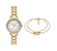 Emporio Armani Damen-Quarz-Dreizeigeruhr und Schmuck-Set