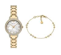Emporio Armani Damen-Quarz-Dreizeigeruhr und Schmuck-Set