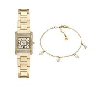 Emporio Armani Damen-Quarz-Zweizeigeruhr und Schmuck-Set