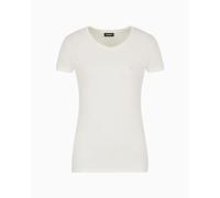 EMPORIO ARMANI Damen S/Sleeve V Neck T-Shirt, weiß, M