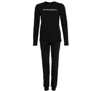 EMPORIO ARMANI Damen Schlafanzug, lang - EVERYDAY COTTON, Pyjama, Cotton Stretch Schwarz L