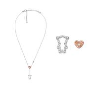 Emporio Armani Damen Silberfarbener Sterlingsilber Halskette und Ohrringe Zweifarbig, Set