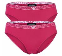 EMPORIO ARMANI Damen Slip, 2er Pack - ESSENTIAL STUDS LOGO, Briefs, Cotton Stretch Pink XS