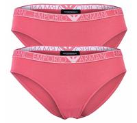 EMPORIO ARMANI Damen Slip, 2er Pack - ESSENTIAL STUDS LOGO, Briefs, Cotton Stretch Rosa S