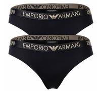 Emporio Armani Damen Iconic Microfiber 2-Pack Brief Unterwäsche, Nero, XS