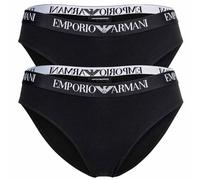 Slip EMPORIO ARMANI "Slip ESSENTIAL COTTON 2er Pack", Damen, Gr. S, schwarz, Obermaterial: 95% Baumwolle CO. 5% Elasthan EL., Unterhosen Slip (86721937-S) schwarz