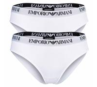 EMPORIO ARMANI Damen Slips, 2er Pack - ESSENTIAL COTTON, Briefs, Cotton Stretch Weiß XS