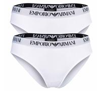 EMPORIO ARMANI Damen Slips, 2er Pack - ESSENTIAL COTTON, Briefs, Cotton Stretch XS Weiß