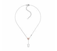 Kette mit Anhänger EMPORIO ARMANI "Schmuck Geschenk Silber 925 Teddy Herz, EG3620040", rosa (silberfarben, roségoldfarben, kristallweiß), Halsketten, Damen, Silber 925 (Sterlingsilber), L: 45cm B: 1mm