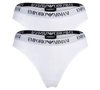 String EMPORIO ARMANI "String ESSENTIAL COTTON 2er Pack", Damen, Gr. M, weiß, Obermaterial: 95% Baumwolle CO. 5% Elasthan EL., Unterhosen String (60638828-M) weiß