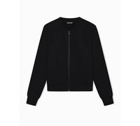 Emporio Armani Damen-Sweatshirt, ikonisch, Frottee, offen, Schwarz, Größe M, Schwarz, M