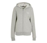 Emporio Armani Damen-Sweatshirt mit Kapuze, Durchgehender Reißverschluss, Größe S, Grau, grau, S