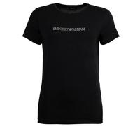 EMPORIO ARMANI Damen T-Shirt, Rundhals - ESSENTIAL COTTON, Regular Fit, Logo L Schwarz