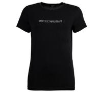 EMPORIO ARMANI Damen T-Shirt, Rundhals - ESSENTIAL COTTON, Regular Fit, Logo Schwarz L