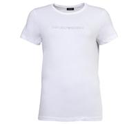 EMPORIO ARMANI Damen T-Shirt, Rundhals - ESSENTIAL COTTON, Regular Fit, Logo Weiß M