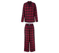 Emporio Armani Damen Tartan Christmas Viscose Long Pajamas Pyjama-Set, SCOZZESE Rosso/Nero, XS