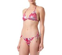 Emporio Armani Damen Triangle And String Brazilian Floral Print Bikini Set Bikini Set, Hibiscu Print/Cherry, S