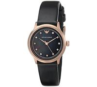 Emporio Armani Damen Uhr AR1802 - Schwarz, Quarz, Wasserfest, Lederarmband, 40 mm, 10 mm