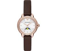 Emporio Armani Damenuhr, 32mm Quarz-Mondphasen-Uhrwerk mit Edelstahl- oder Lederarmband