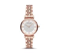 Emporio Armani Uhr für Damen , Zweizeiger Uhrwerk, 32mm Rose Gold Edelstahlgehäuse mit einem Edelstahlarmband, AR11244
