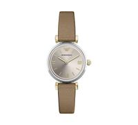 Quarzuhr EMPORIO ARMANI, taupe, silberfarben, Armbanduhren, Damen, Quarzuhr, Armbanduhr, Damenuhr, Lederarmband, analog (76511809-0) taupe, silberfarben